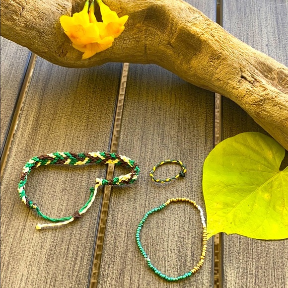 🍋🌿Handmade Adjustable Bracelet & Ring Set🌿🍋 - Picture 2 of 5